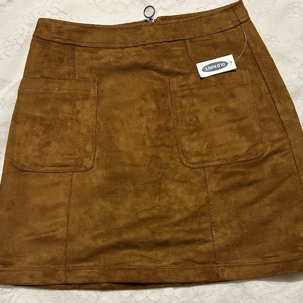 Old Navy Brown Faux Suede Mini-skirt